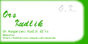 ors kudlik business card
